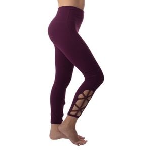 Gaiam Pickled Beet Cutout Accent Lana Leggings